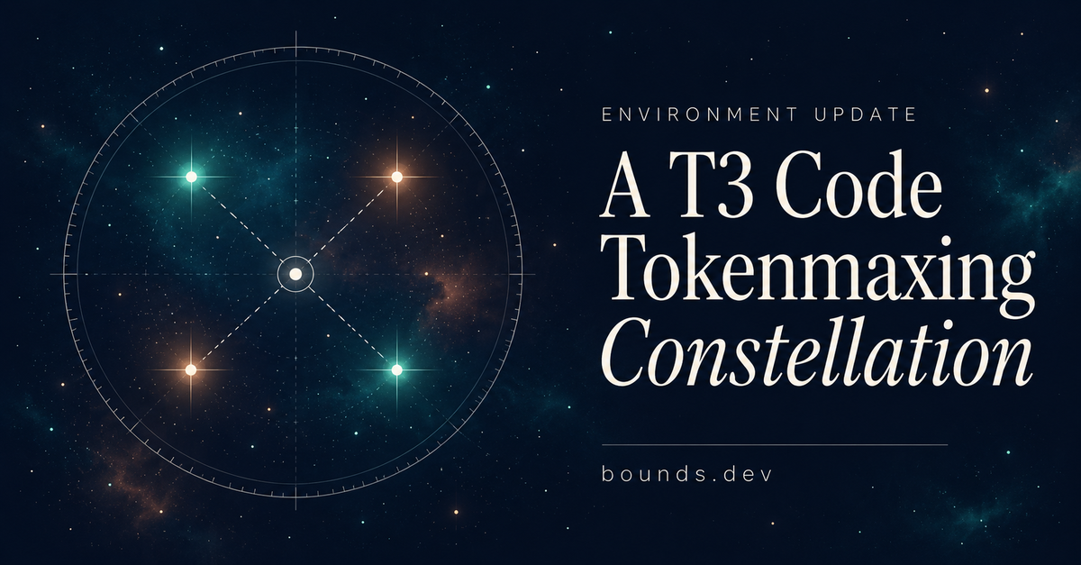 Environment Update: A T3 Code Tokenmaxing Constellation