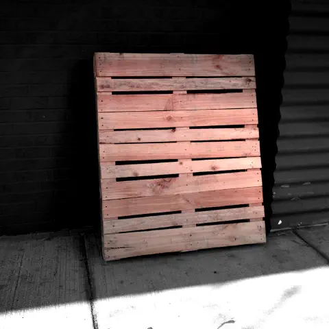 A pallet on the street somewhere in San Rafael, California.